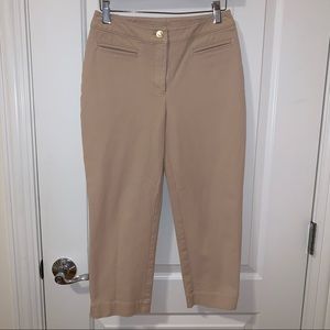 St John Tan Khaki Cropped Capri Pants Trousers